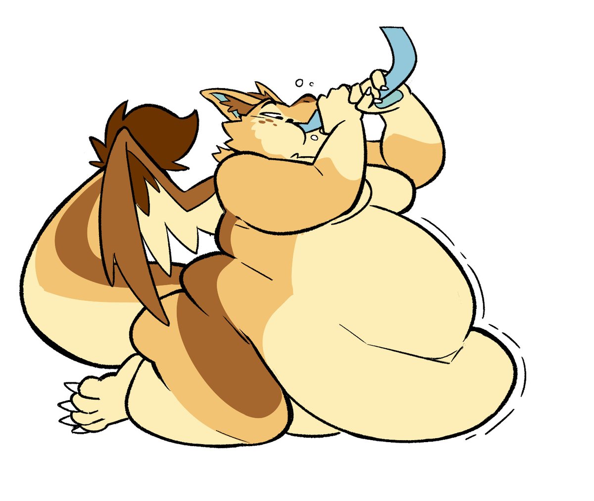 Why chew when you can drink your calories and feel them hit all at once? 🥞

Cute YCH sticker by @/SeaChomps