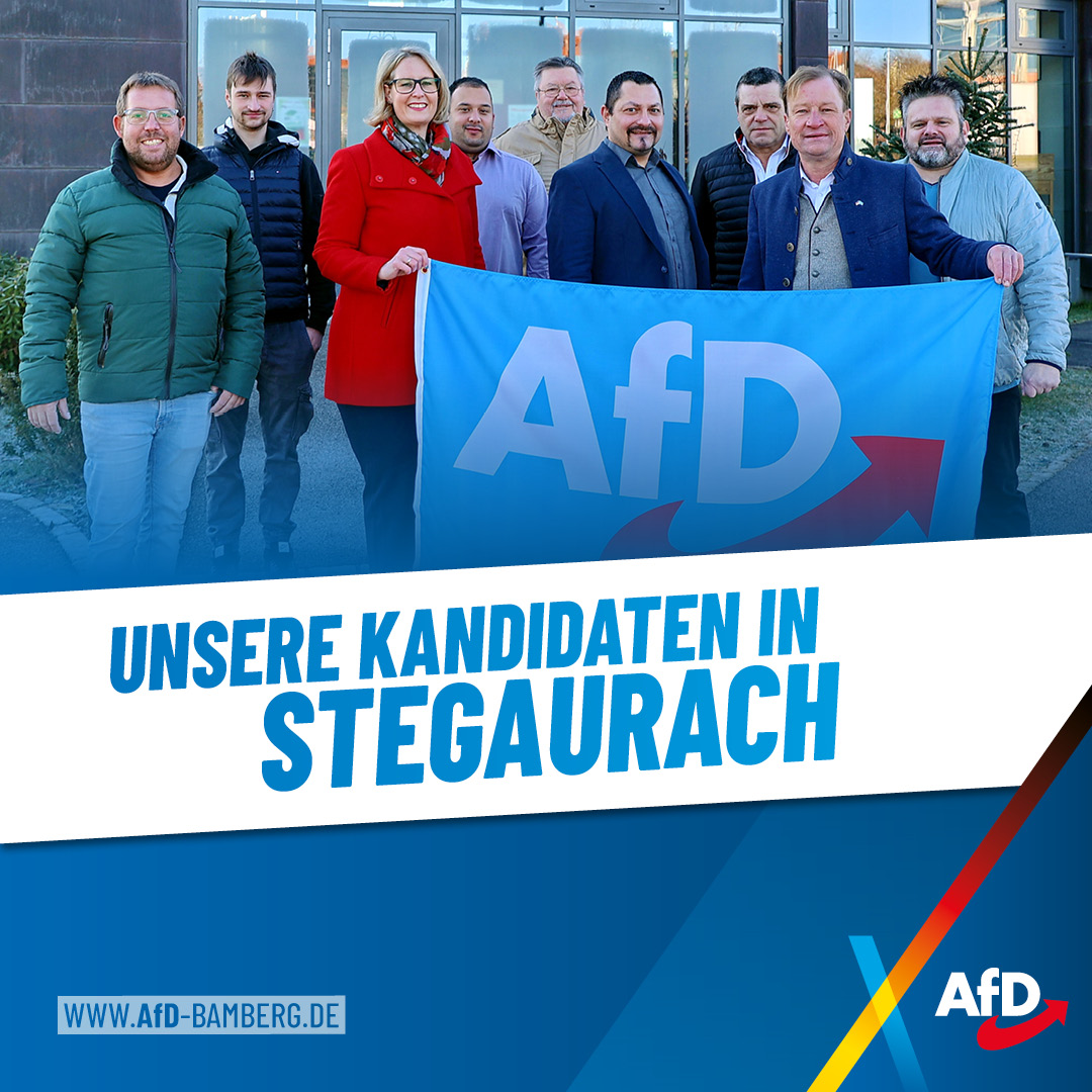Bereit für Stegaurach! 💪

Unsere Kandidaten für die Gemeinderatswahl 2026 im Überblick. Jetzt informieren unter: 
➡️ afd-bamberg.de/kandidaten-zur…