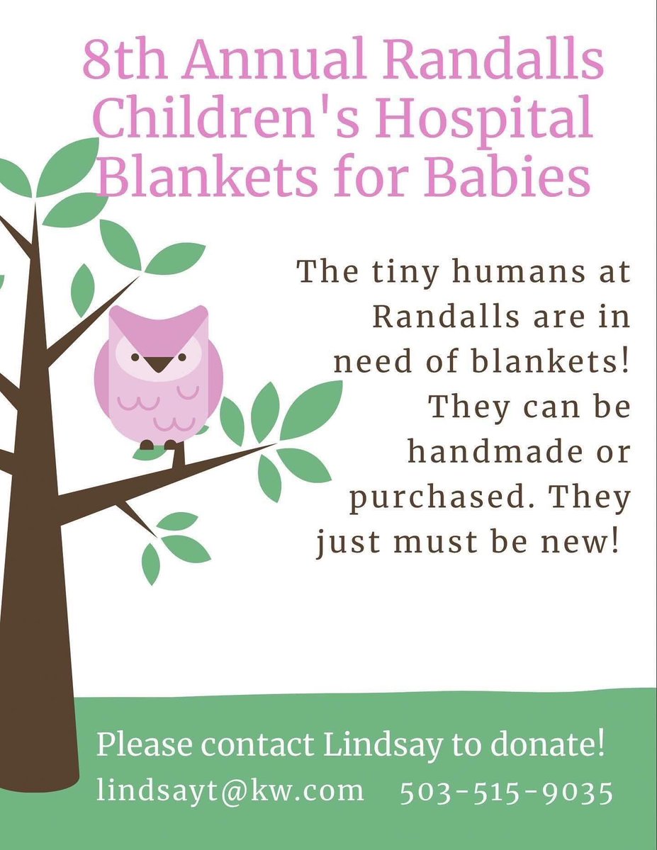 BodenRealEstate's tweet photo. I’m proud to be supporting this Blankets for Babies fundraiser, brought to you every year by Lindsay Taylor,  for the tiny humans at Randall’s Children’s Hospital 💛

JD and I want to help as much as possible to reach this big goal, so I’m happy to arrange pickup times if that makes donating easier for you 🫶 Every blanket truly counts.

If you’d rather drop off, donations can go to any of the locations below ⬇️

🏡 Keller Williams Portland Elite – 9200 SE Sunnybrook Blvd, Suite 205, Clackamas
☕️ Mt. Moka Espresso – 17450 SE Meinig Ave, Sandy
🚗 Cleveland Auto – 820 NE Cleveland Ave, Gresham
⛳️ Persimmons Country Club – 500 SE Butler Rd, Gresham
✂️ Vixen Beauty Lounge – 239 NE 3rd St, Gresham

Thank you for helping us wrap these babies in a little extra love 💕