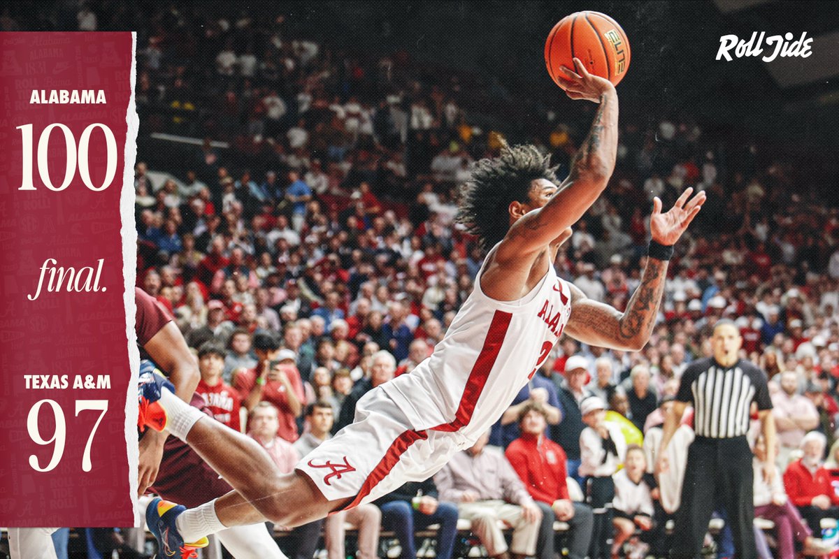 UA_Athletics's tweet photo. Beat 'em 👍

#RollTide | @AlabamaMBB https://t.co/rewxcKrziT
