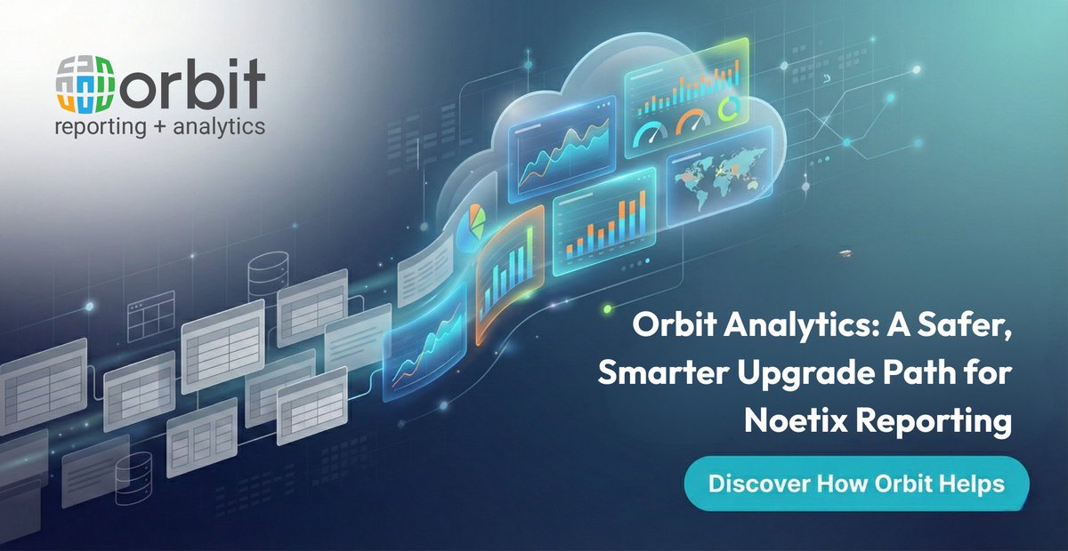 #OrbitAnalytics helps #Noetix customers move from static #oracleEBS views to modern, governed, cloud-ready reporting.
Keep your existing report logic, reduce IT effort, &amp; give business users real-time access to the data they rely on every day.
Get Now: hubs.la/Q041RNlY0