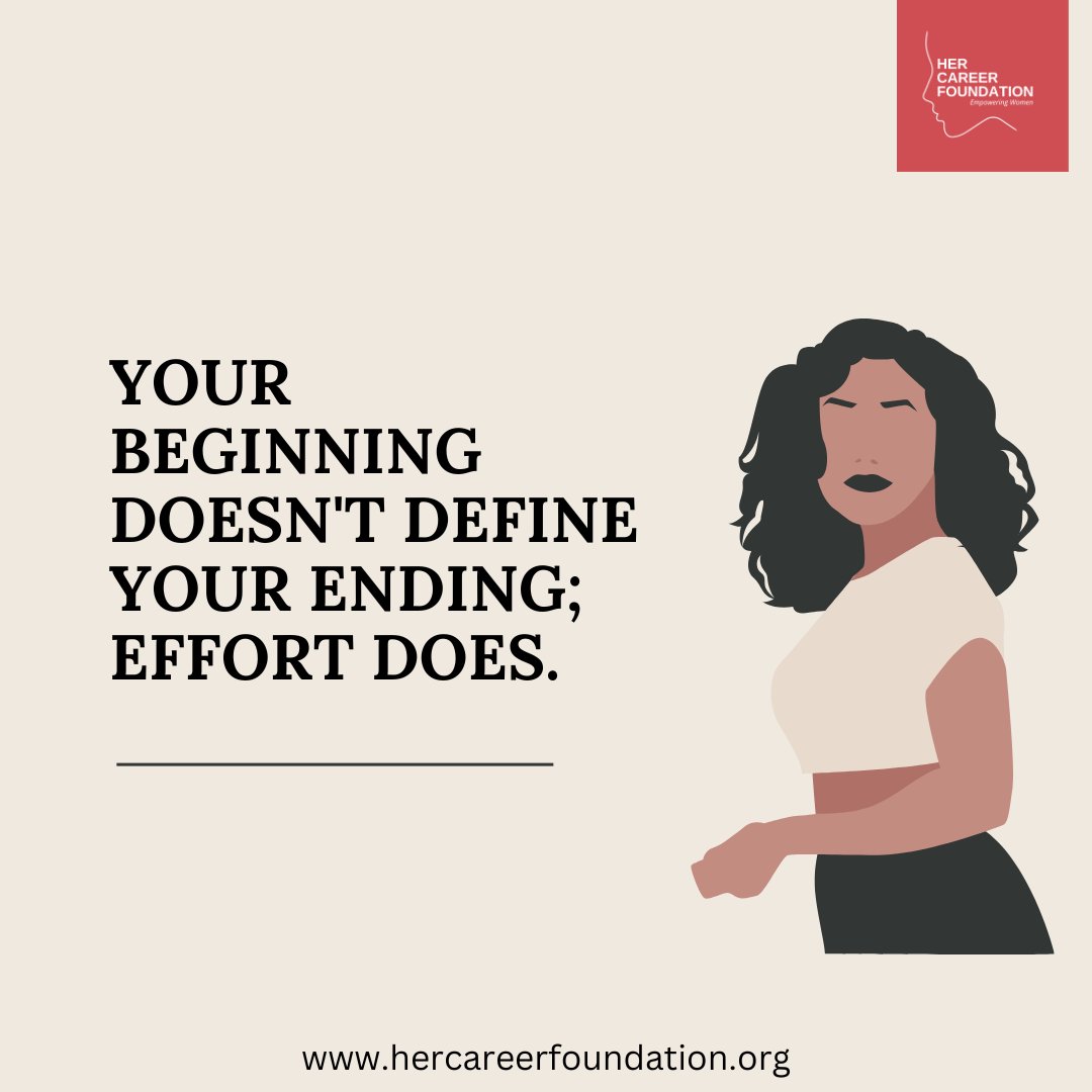 hercareer_fou's tweet image. Effort Shapes Your Destiny

Where you start does not define where you will go. It is the consistent work, growth, and pursuit of your goals that determines success.

Stay focused, stay driven.

#ConsistentWork #LearnAndGrow #hercareerfoundation #hcf #CareerGrowth
