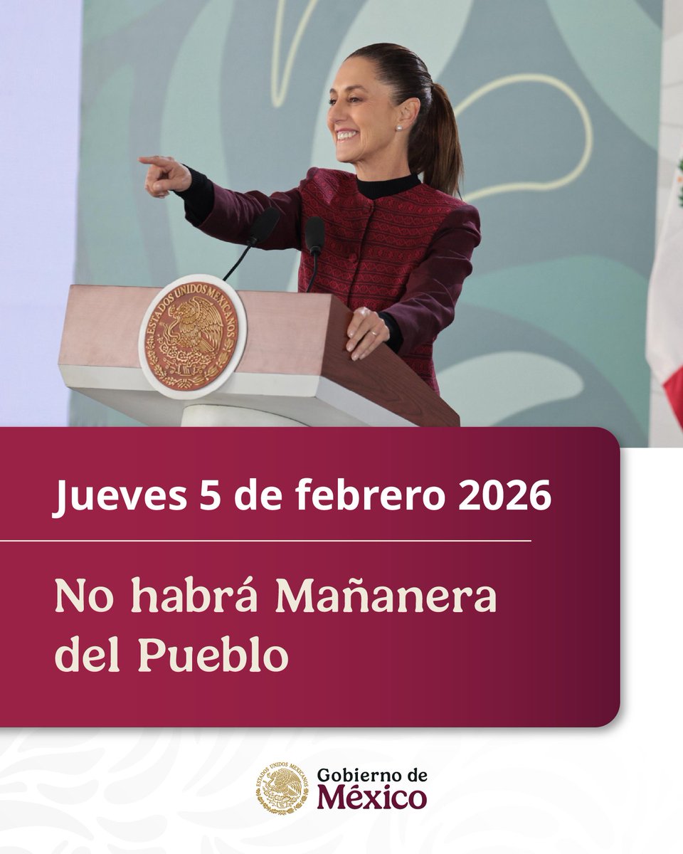 Claudiashein's tweet image. Mañana estaremos en Querétaro para conmemorar el aniversario de nuestra Constitución; no habrá conferencia matutina. Nos vemos el viernes 6 de febrero desde Morelia, Michoacán.