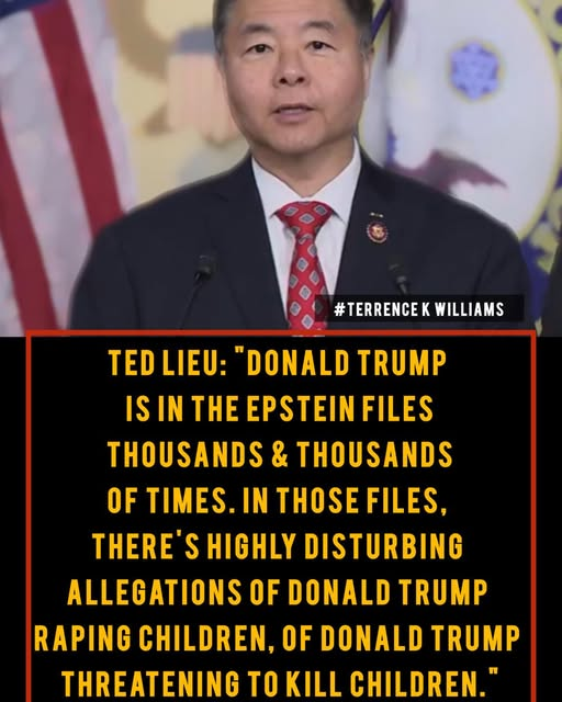 LAWYER UP, BUDDY : Rep. Ted Lieu may need to lawyer up after saying this on C-SPAN.
He first said this is the only reason people are focused on Hillary Clinton and Bill Clinton.
Then he added:
“Donald Trump is in the Epstein files thousands &amp; thousands of times. In those files,
