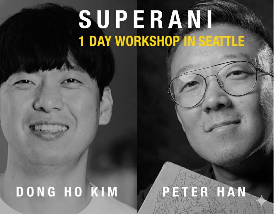 KimJungGiUS's tweet photo. โจ Kazone Art x Superani US presents a 1โDay Workshop with Dong Ho Kim & Peter Han! ๐จ
๐
March 4, 2026 (Wed)
๐ 5PMโ10PM
๐ 999 3rd Ave, Suite 700, Seattle, WA 98104
Level up your drawing skills with two amazing instructors โ donโt miss it! โ๏ธ https://t.co/laWaXk6Yuy
#PeterHan #DonghoKim #ArtWorkshop