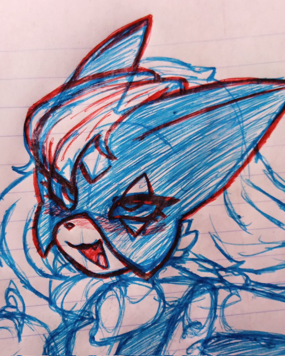 Este estilo me había salido en instagram 

Tipo
Boceto y sombreado con pluma azul
Y Lineart con pluma roja 😺
Y lo quiero dominar más