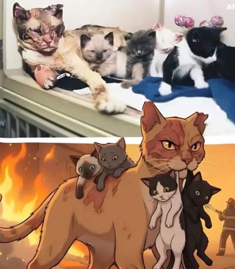 catshealdeprsn's tweet photo. This brave mama risked everything to save her kittens from a house fire. Burned, injured, exhausted. she still carried each of them to safety. She didn’t stop until all her babies were accounted for.
Heroes don’t always wear capes.
Sometimes they have fur, and the strongest heart in the world. 🧡🐾