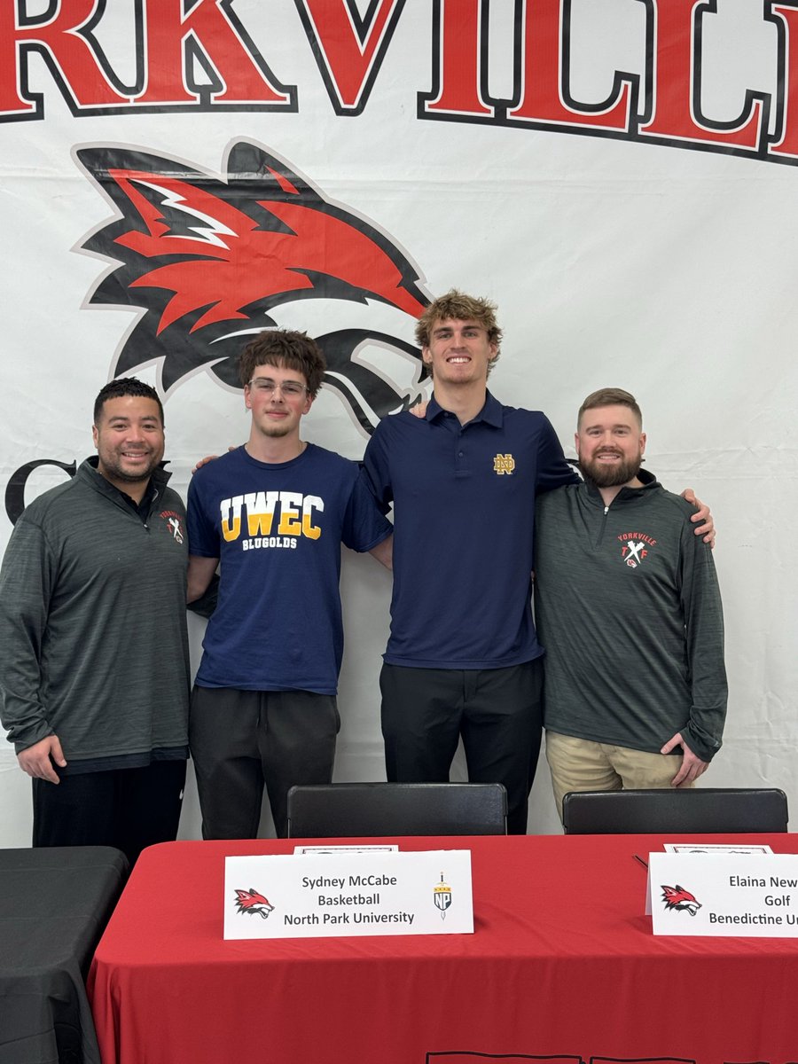 Coach_McCue's tweet image. Congratulations to our college signees! Owen Horeni will continue his track and field career next year at the University of Notre Dame and Jack Kokes at Wisconsin Eau-Claire. YHS Track and Field is very proud of our boys. @YHSAthletics115 @IllinoisRunNews @jwelge96 @MSHeartland_