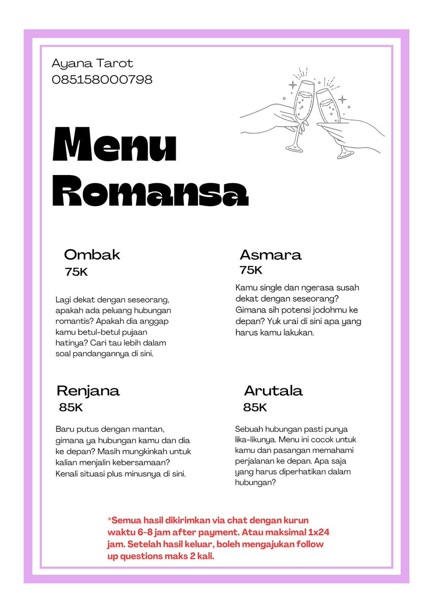 Littleclouds07's tweet image. Have a good day, guys! Jangan lupa recharge energi dulu sebelum beraktivitas ya 🤍

Perlu recharge isi hati? Tenang, bisa mulai sesi tarot reading bareng aku hari ini 👇

wa.me/6285158000798 

Atau tele t.me/healwithayana

#zonauang jasa baca tarot #tarotreading