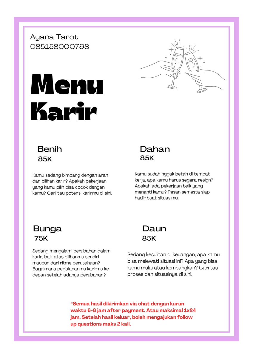 Littleclouds07's tweet image. Have a good day, guys! Jangan lupa recharge energi dulu sebelum beraktivitas ya 🤍

Perlu recharge isi hati? Tenang, bisa mulai sesi tarot reading bareng aku hari ini 👇

wa.me/6285158000798 

Atau tele t.me/healwithayana

#zonauang jasa baca tarot #tarotreading