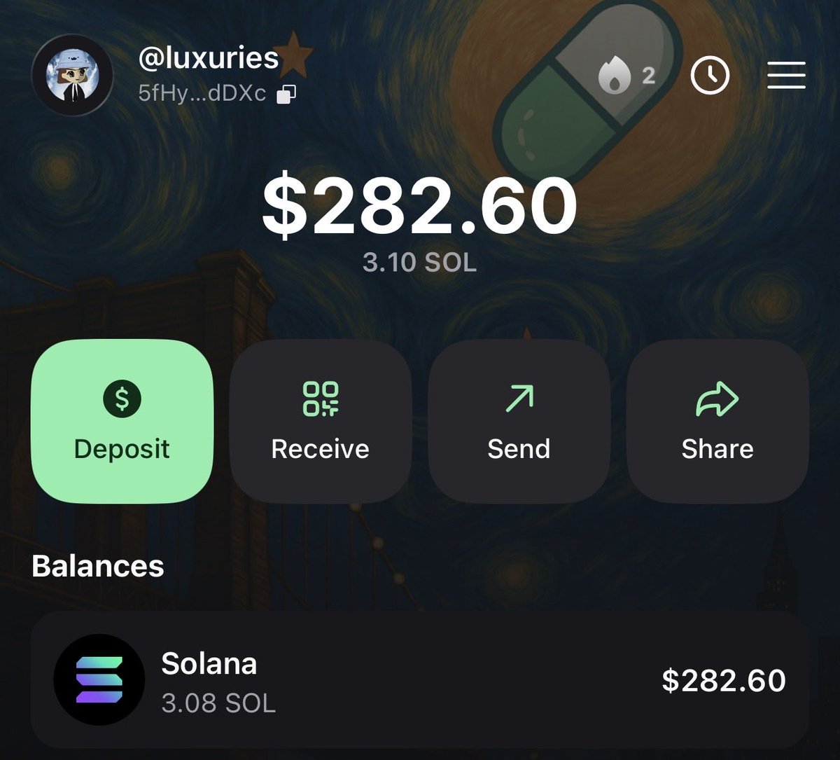 i’ve had enough luck on the casino, time to try the trenches again 

3 > 300 SOL challenge 

wallet: 5fHyqSiSk5c6497RVgmHEnV4DZboHfzKNk5Zr5XodDXc

wish me luck