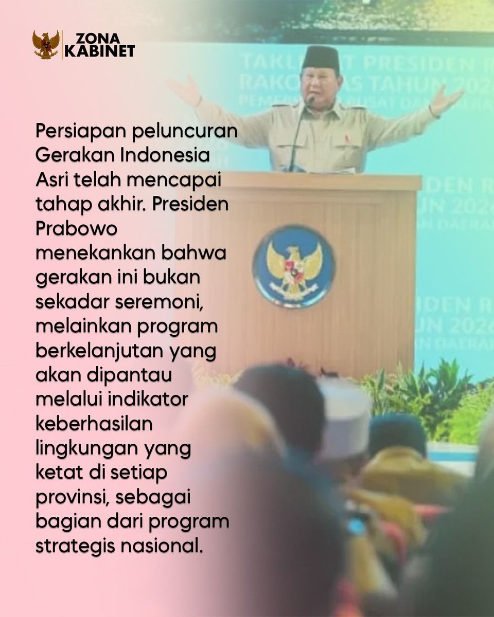 fokus utama pekan ini adalah aksi nyata untuk lingkungan yang lebih hijau. mari dukung penuh langkah strategis pemerintah dalam misi Atasi Krisis Sampah Nasional dari hulu ke hilir
#GerakanIndonesiaAsri