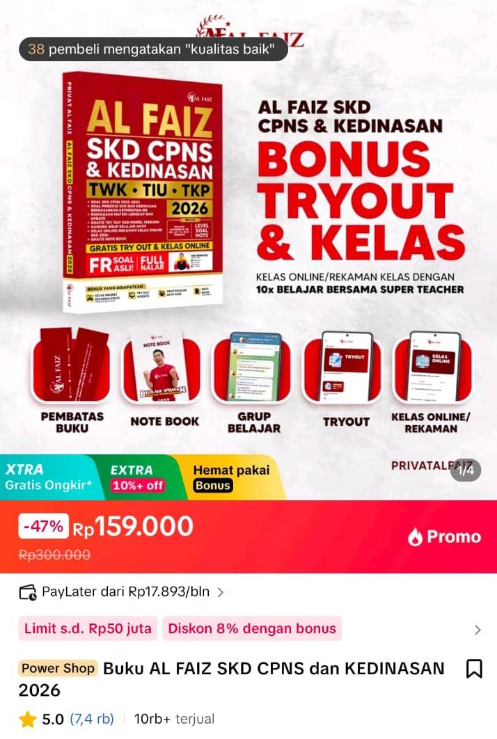 #zonauang wts preloved buku skd cpns &amp; kedinasan private al faiz

130.000
dom malang
bisa co orange

alasan jual : ke checkout 2 buku.  belom dibuka sama sekali.