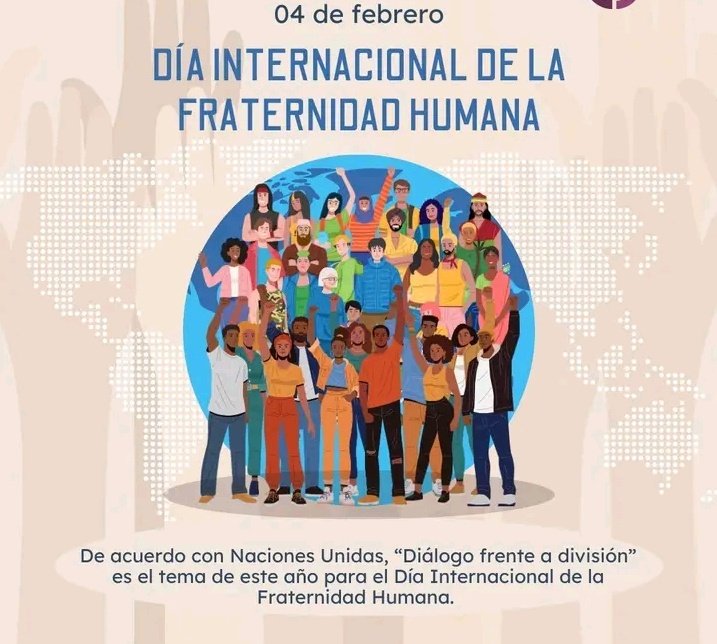 🤲🤝El 4 de febrero se celebra el Día Internacional de la Fraternidad Humana, porque la solidaridad es baluarte para los pueblos #CubaPorLaVida #CubaNoEstáSola <a href="/MINSAPCuba/">Ministerio de Salud Pública de Cuba</a> <a href="/gobiernotunas/">Gobierno Provincial de Las Tunas</a> <a href="/LorenzoOsbel/">Osbel Lorenzo</a> <a href="/YelenysLasTunas/">Yelenys Tornet Menéndez</a> <a href="/DtorDgsTunas/">Director General de Salud Las Tunas</a> <a href="/DirGestionTunas/">Directora de Gestión Sanitaria DGS Las Tunas</a> <a href="/marianela7772/">Marianela</a> <a href="/BarrosoMuestre/">Alejandro Mestre Barroso</a>