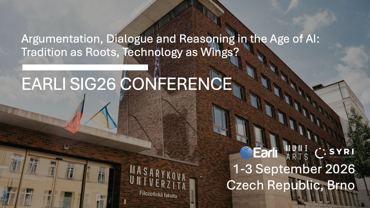 Earli SIG 26 Argumentation, Dialogue and Reasoning tweet media