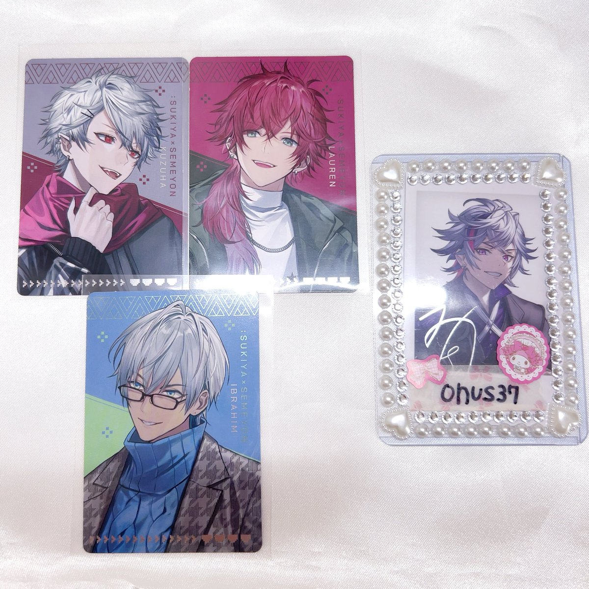 onus37's tweet photo. [ 交換 ] にじさんじ 🌈🕒 すき家 せめ4 せめよん 

譲）画像のもの
求）IDカードの方💜

📮郵送での交換
まとめてですと有難いです。よろしくお願い致します🙇‍♀️ https://t.co/RIJgqmXuKr