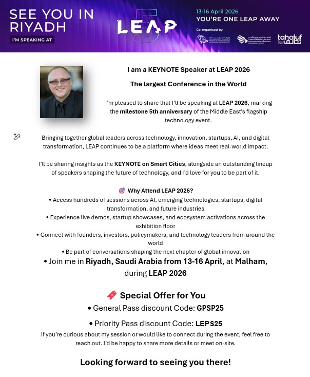 <a href="/LEAPandInnovate/">LEAP</a> 13-16 April 2026 Riyadh, Saudi Arabia