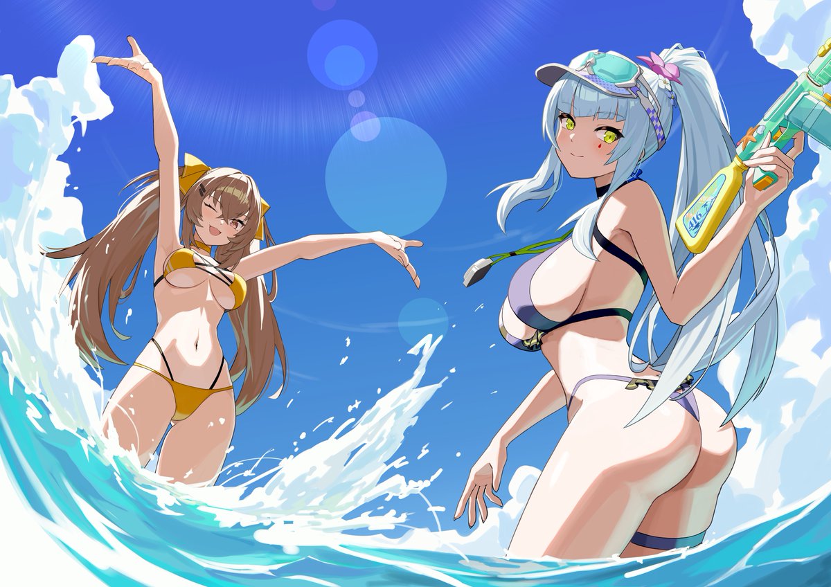 _suzusaki's tweet photo. 水着レナ&amp;クルカイ https://t.co/Zsx1zdClar