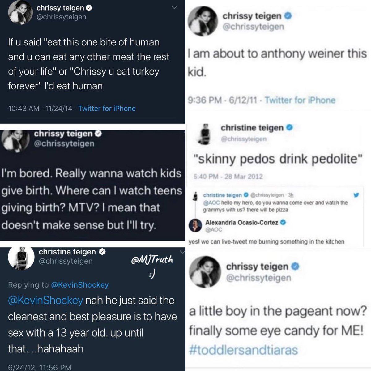 Since Pizzagate has surfaced again in The Epstein files… 

Let’s take a look back at Chrissy Teigen’s Disturbing Tweets about sexualizing little kids, PIZZA, and eating them.

- "nah he just said the cleanest and best pleasure is to have sex with a 13 year old. up until