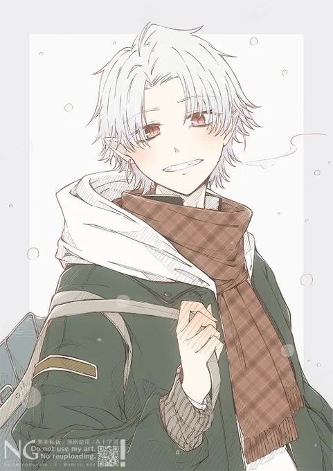 冬、待ち合わせ、男子高校生な葛葉さん。 #KuzuArt 「絶対、学ラン似合うんだよな～」 って思いながら好き勝手描いたら、 『学ラン要素』ほぼないなった。
