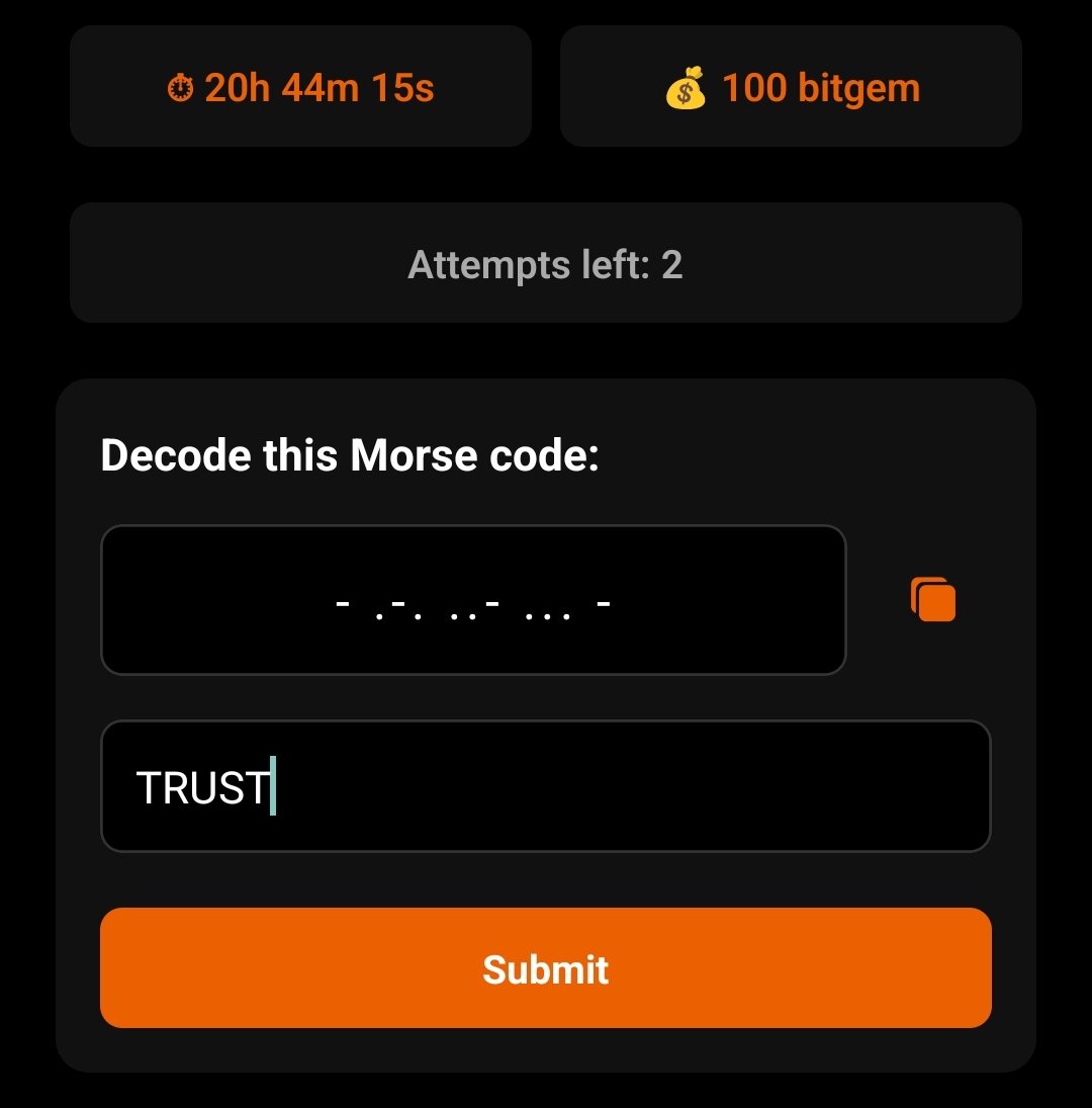 shohan68244's tweet photo. 5 February Today Quiz Answer ✅

Bitgase morse code-✅ TRUST
Bitgase :  Quiz - C

🎁Beetz Daily Combo⬇️⬇️⬇️

Beetz Join Now⏬
https://t.co/5agSPYi0t8

Bitgase 🔽 https://t.co/B4TJFWpjoE

#Beetzdailycombo
#bitgase https://t.co/H4BZv5JtpC