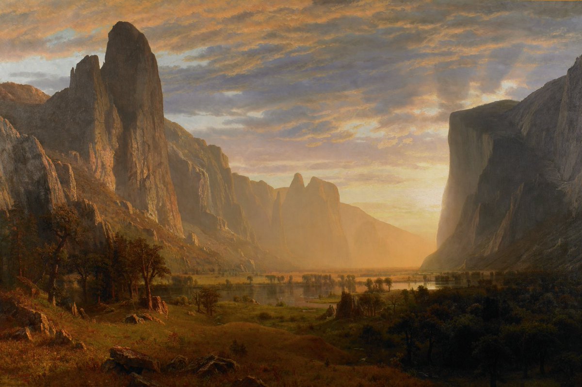 benjackson3's tweet photo. “Looking Down Yosemite Valley” by Albert Bierstadt, 1865.

Birmingham Museum of Art https://t.co/VtFLk7OxkT