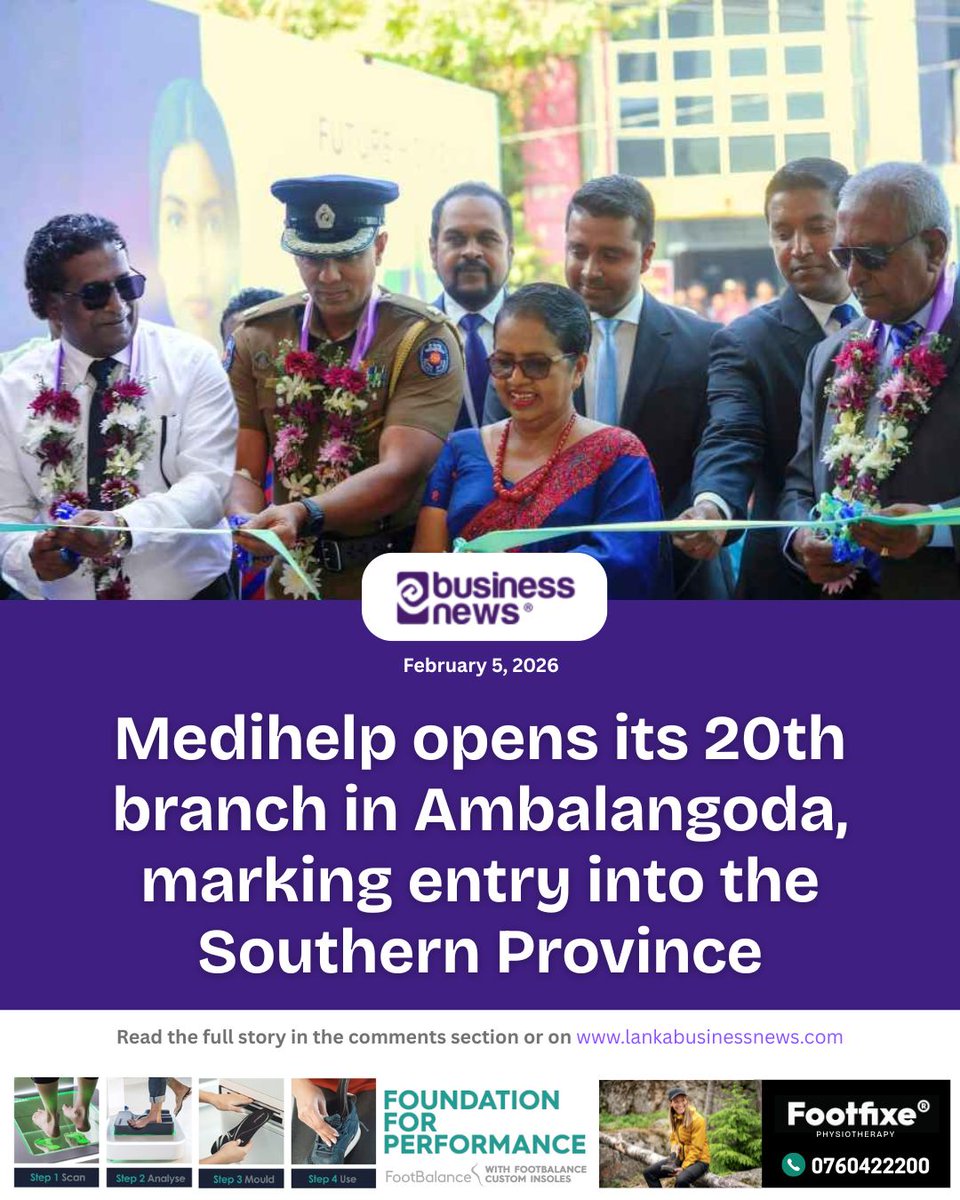 lbnbusinessnews's tweet image. Medihelp opens its 20th branch in Ambalangoda, marking entry into the Southern Province
#Medihelp #Ambalangoda #SouthernProvince #Healthcare