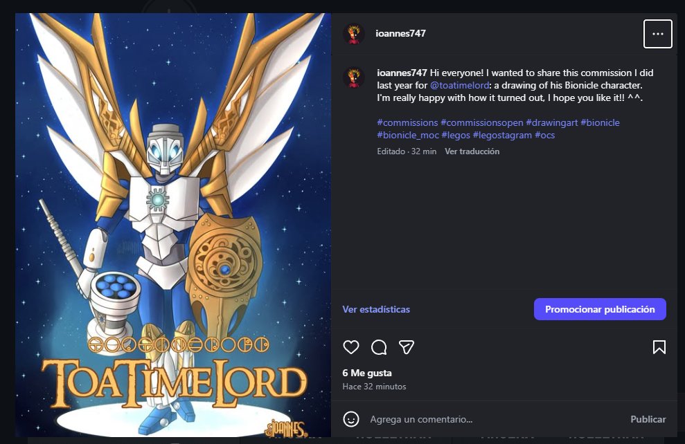 Hi everyone! I wanted to share this commission I did last year for @toatimelord a drawing of his Bionicle character. I'm really happy with how it turned out, I hope you like it!! ^^

You can see the full drawing on my social media

#Commission #bionicle #characterdesign #ocart