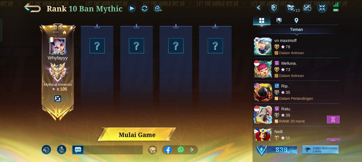 Tikglo/tikmo rank selain roam