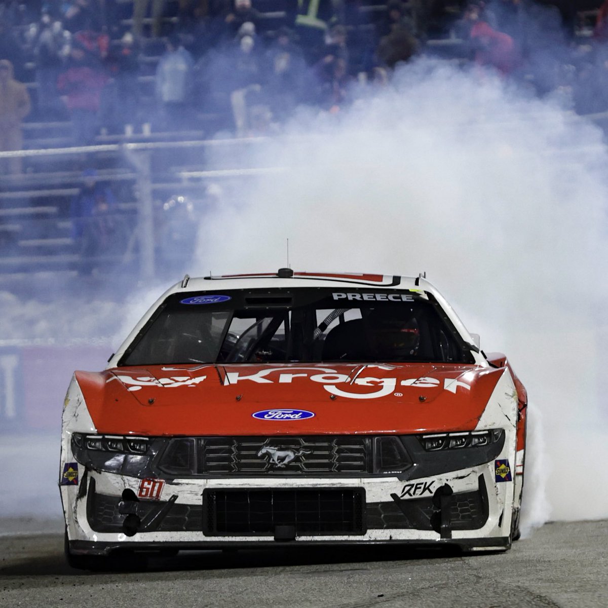FordRacing's tweet image. The first of many. @RyanPreece_ parked it in victory lane at Bowman Gray for the 2026 @nascarclash 🏁

#NASCAR