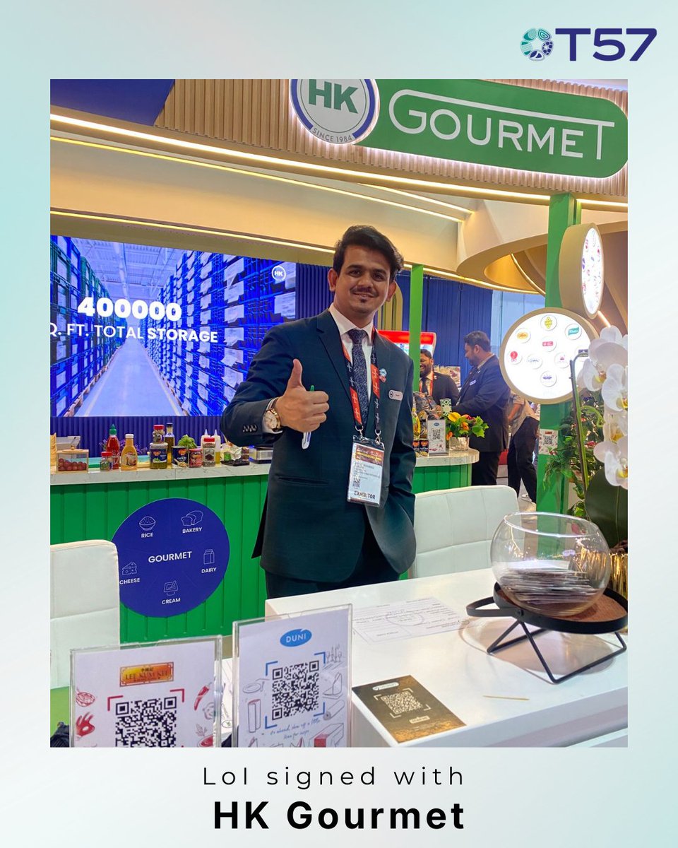T57_ai's tweet photo. T57 and HK Gourmet have signed a Letter of Intent (LoI) during Gulfood 2026 in Dubai.
This engagement reflects a shared intent to explore market visibility, trade intelligence, and digital food commerce.
#T57 #HKGourmet #FoodCommerce #FoodTech #Partnerships https://t.co/hXG2zdryXe