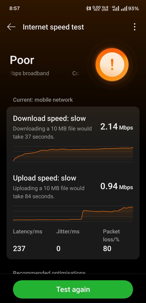 Ycrakesh's tweet photo. ये है JIO 5G और 4G की इन्टरनेट स्पीड।
इससे अच्छी स्पीड तो अभी  BSNL 2G की है।
#बर्डपुर_सोनबरसा_रोड_जनपद_सिद्धार्थनगर
@JioCare https://t.co/dbH7GYKY2l