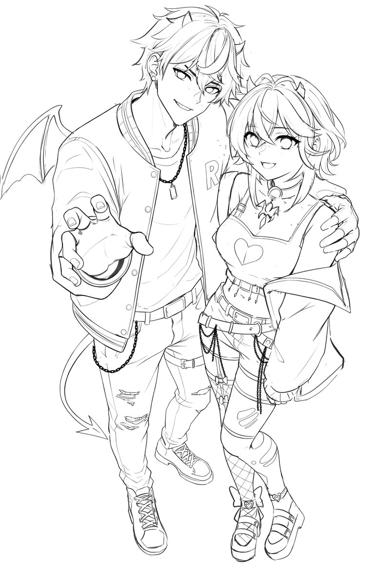 There you are, sweetheart. Please hold my hand tight while we move through the crowd.

Excuse us, everyone, Vera and I need to get through.

#anime #couple #ych