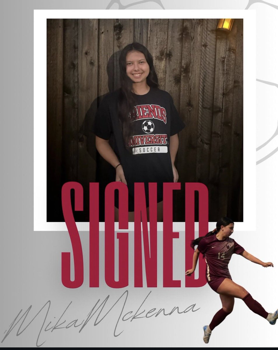 LCoyotesSoccer's tweet photo. Huge congratulations to Mika McKenna on signing to play at the next level at Friends University!! We are so proud of you &amp; can’t wait to see all that you accomplish. ♥️ https://t.co/POg1anhCvJ