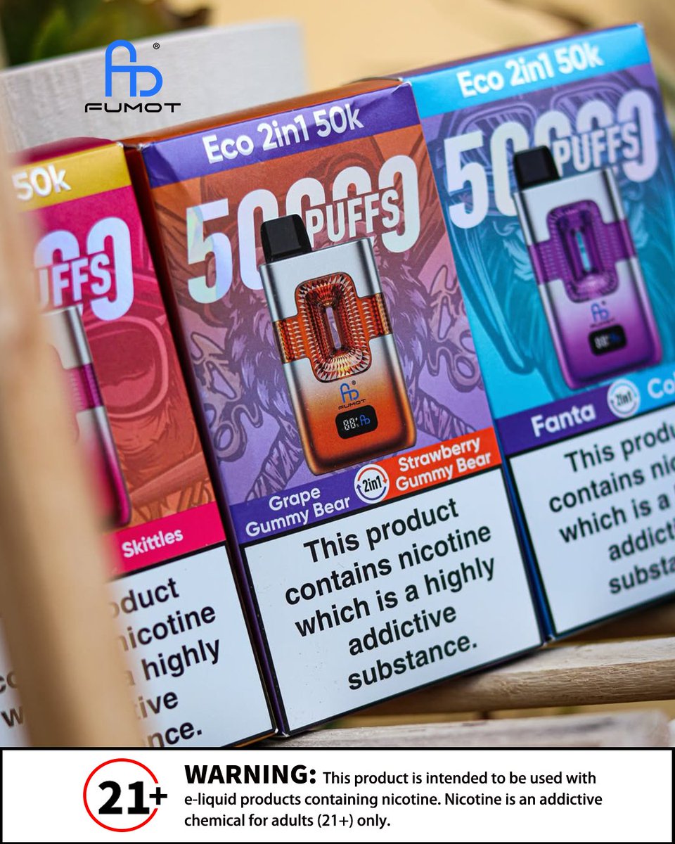 Fumot_Official's tweet image. Twist to choose different flavors in one device 🔃💨

#50KPuffs #LongLasting #DualSystem #PowerVape #eco2in1