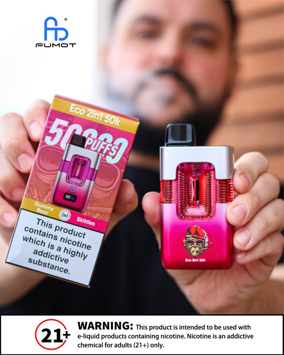 Fumot_Official's tweet image. Twist to choose different flavors in one device 🔃💨

#50KPuffs #LongLasting #DualSystem #PowerVape #eco2in1