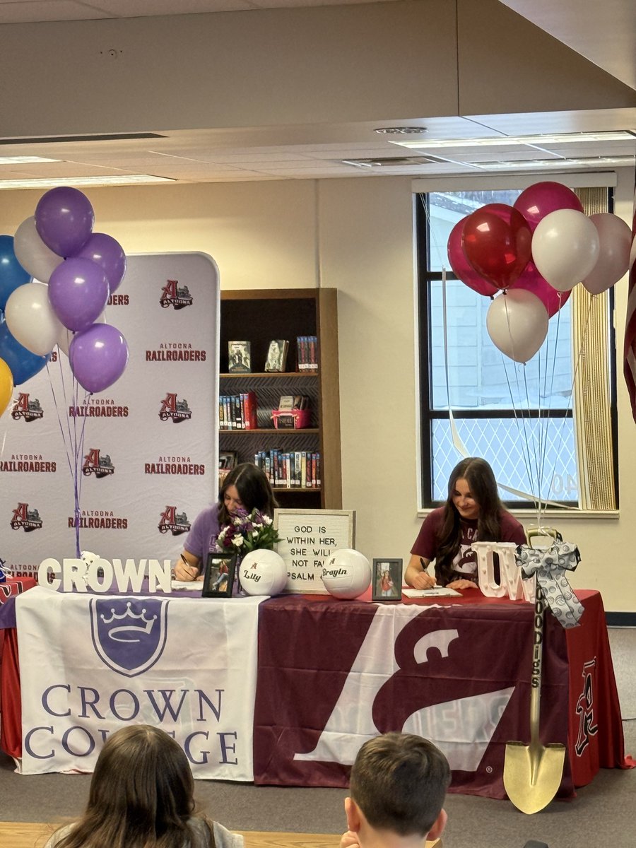 AltoonaGBB's tweet photo. ✨Happy National Girls & Women in Sports Day!
Congrats to 4-Year, 3-Sport Altoona Athletes, Brayln Siverling & Lily Duquaine for signing their letter of intent for College Volleyball! #CompeteEverywhere https://t.co/CEjU5zWpkE
