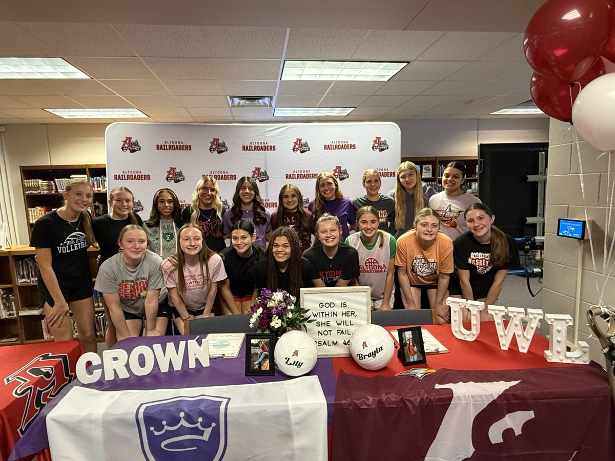 AltoonaGBB's tweet photo. ✨Happy National Girls & Women in Sports Day!
Congrats to 4-Year, 3-Sport Altoona Athletes, Brayln Siverling & Lily Duquaine for signing their letter of intent for College Volleyball! #CompeteEverywhere https://t.co/CEjU5zWpkE