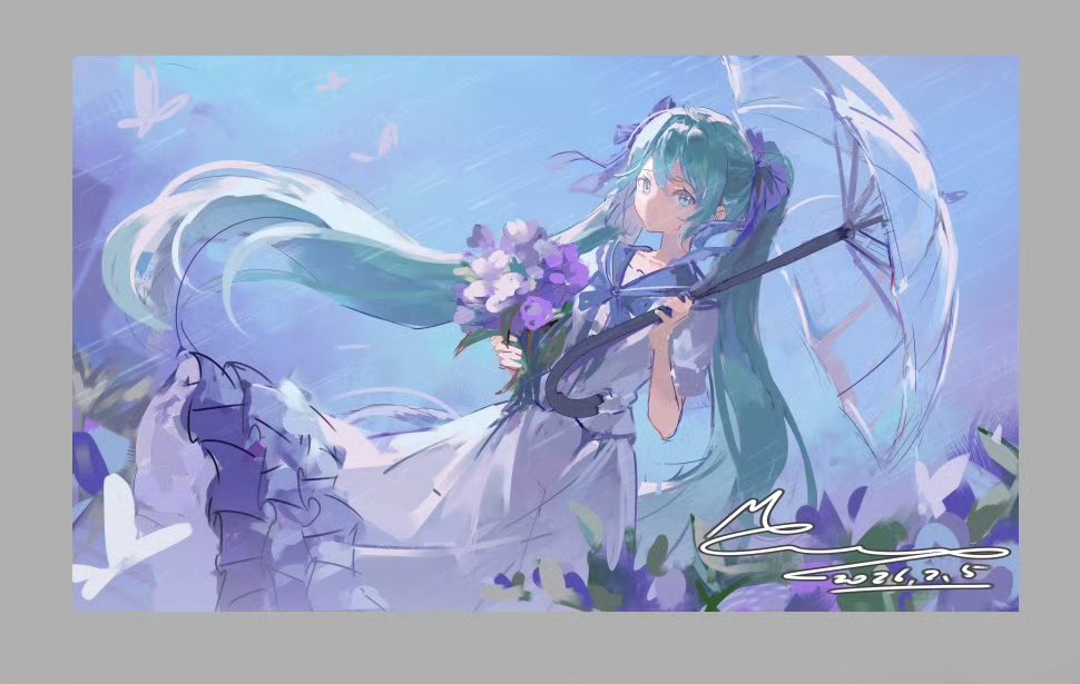 十年前在班上画miku的小女孩长大了 #初音ミク