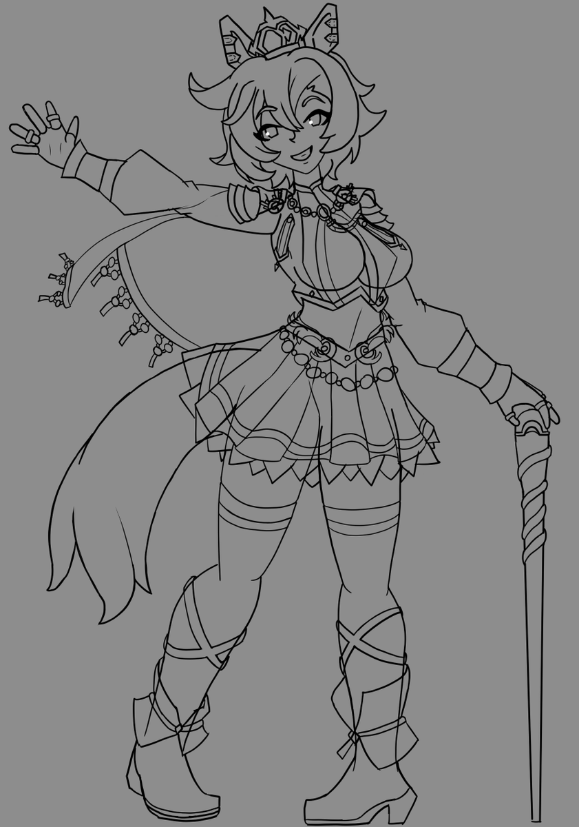 Vrg, recien acabo el lineart
Que buen reto, ahora falta pintarla y todo eso