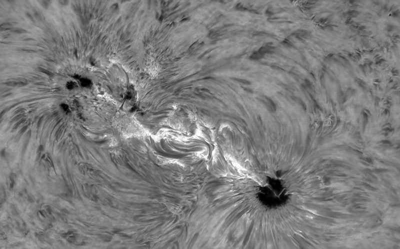 本日の太陽です。
AR4366の付近です。　だいぶ落ち着いてきて来た感じですが、今後がどうなるのか？
200mmF12 x2.5,Daystar QuantumSE 0.28Å, ASI-174MM、Pentax MS-5 NS5000
2026.02.05 01:22UT (10:22 JST)