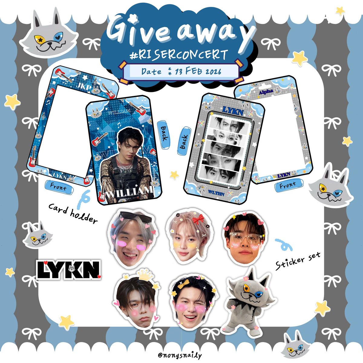 Giveaway ....♡LYKN♡ #RISERCONCERT
⭑.ᐟ  only 30 set 

Impact Arena
date : 13 FEB 2026