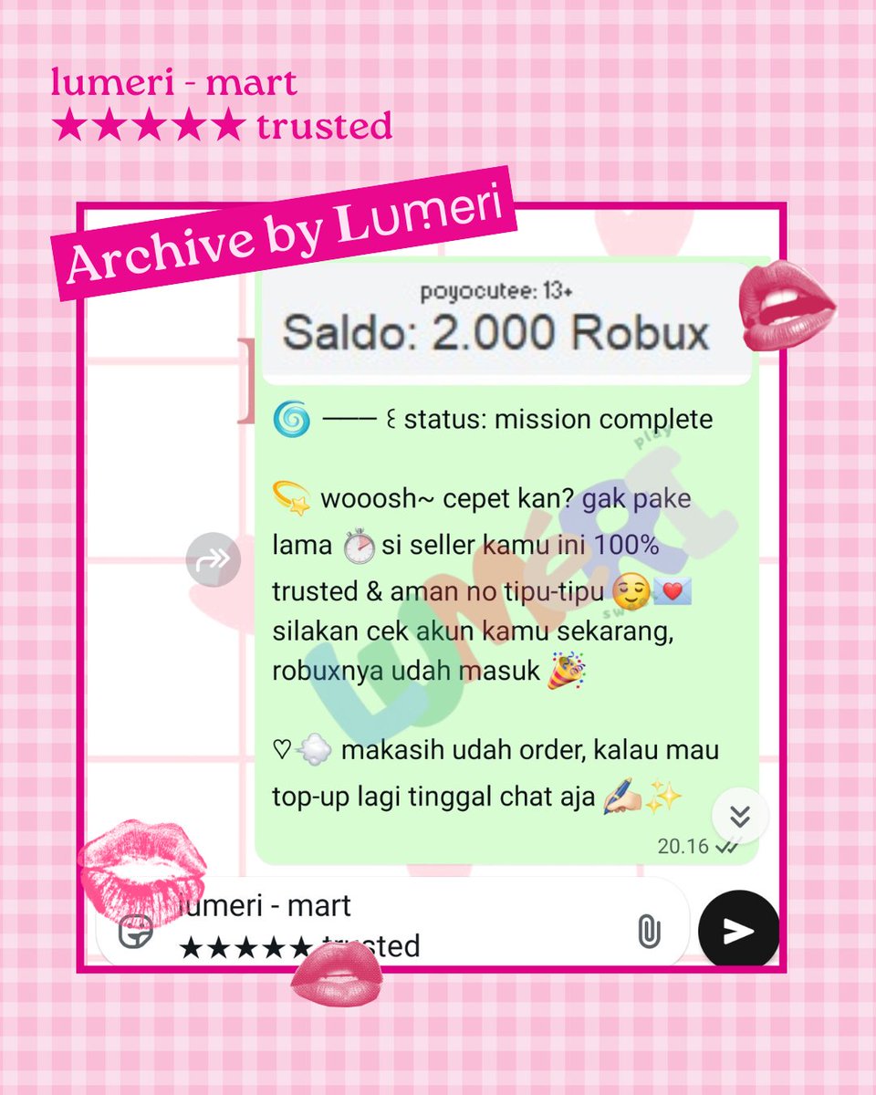 Restocdk's tweet photo. ♡ robux topup ♡
trusted seller 🎀
dm to order

#lumeriarchive #zonauang https://t.co/S5LKMYlBXm