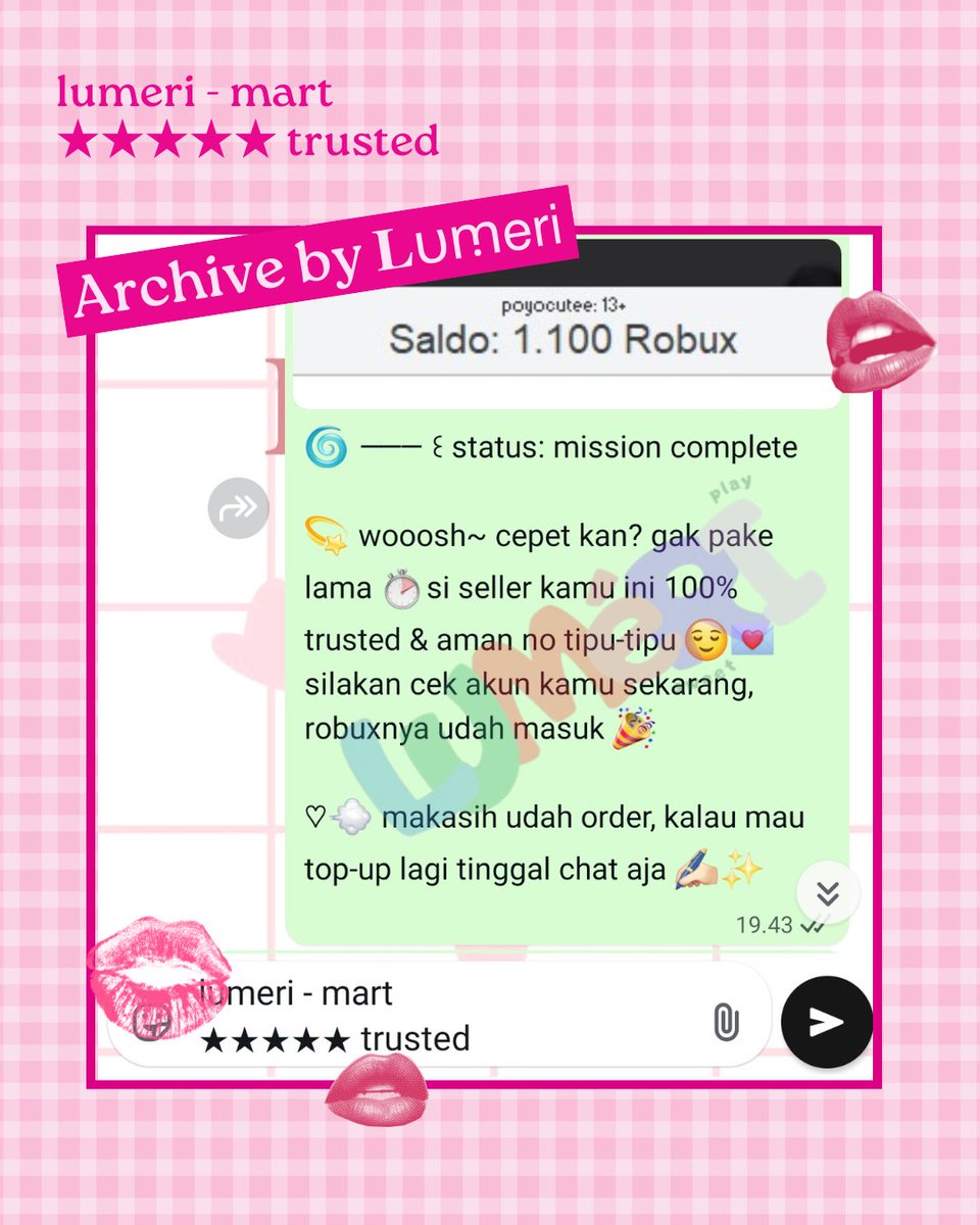 Restocdk's tweet photo. ♡ robux topup ♡
trusted seller 🎀
dm to order

#lumeriarchive #zonauang https://t.co/S5LKMYlBXm