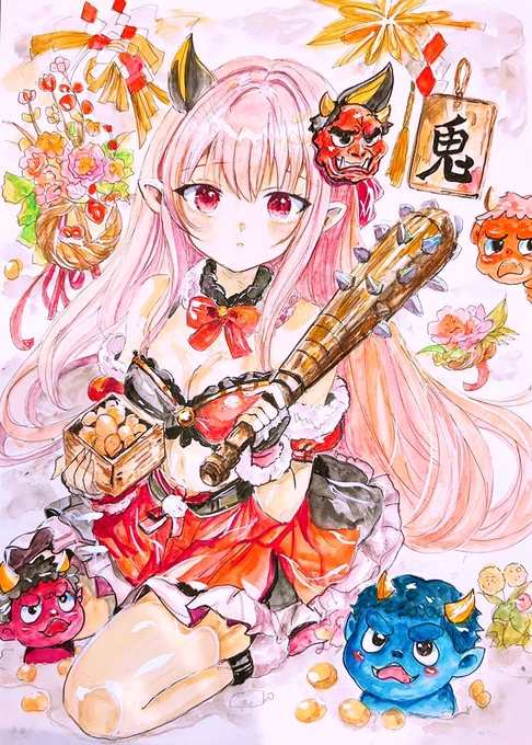 現在ヤフオクに出品中のこちらの作品 5000円以上でお迎え頂いた方へ、感謝の気持ちとしてミニ色紙原画をお付けします ささやかではありますが、気に入ってくださった方に届いたら嬉しいです。 日曜まで出品しています #イラスト #透明水彩 #原画