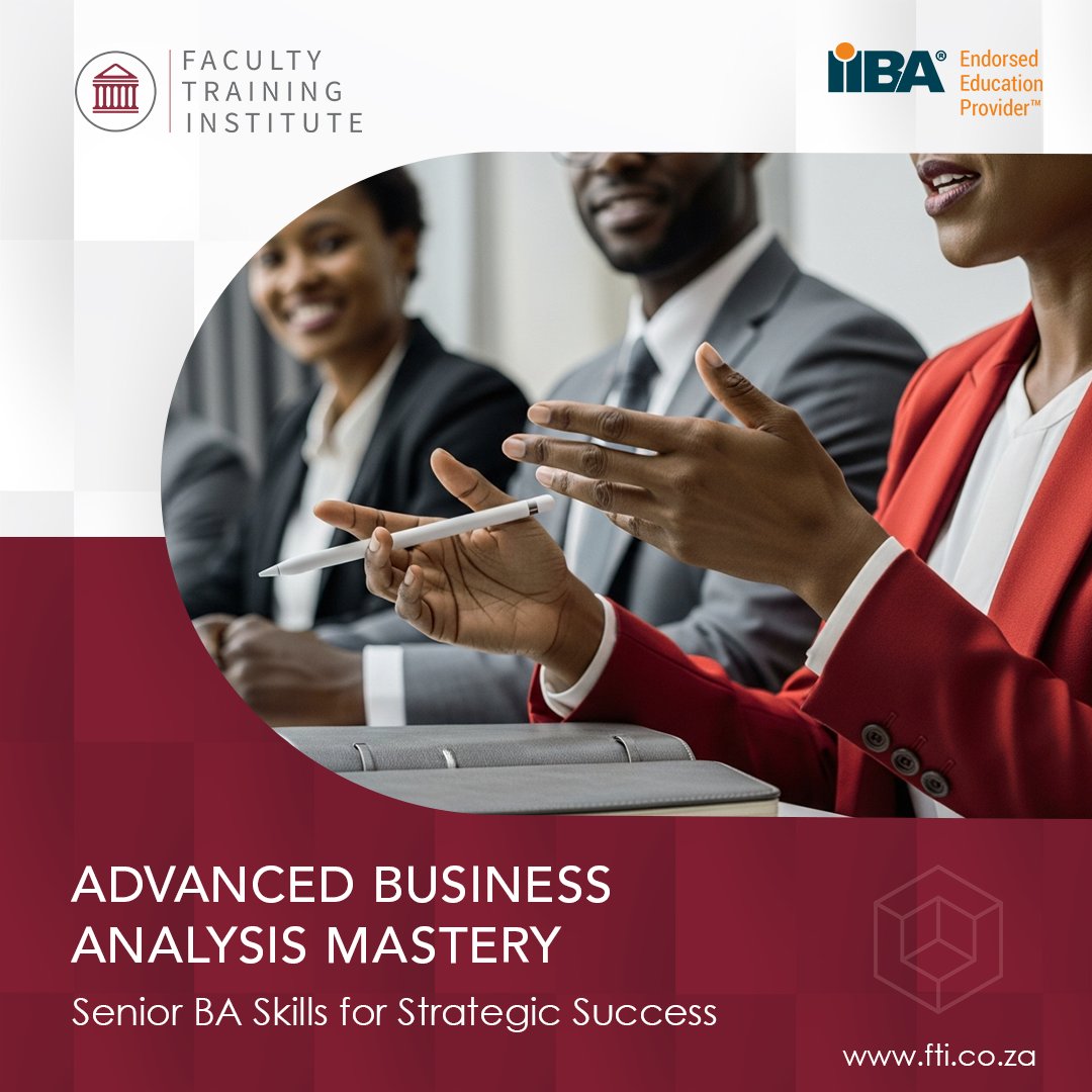 facultytraining's tweet photo. Step into strategic leadership with AdBA. 🚀
IIBA® endorsed and BABOK® aligned, this programme builds advanced skills to drive change and shape better decisions.
Explore: https://t.co/FgTvJOqhlN
#SeniorBA #ExecutiveLeadership #BusinessAnalysis #AdBA #FTISA https://t.co/1DvHzF0aRd
