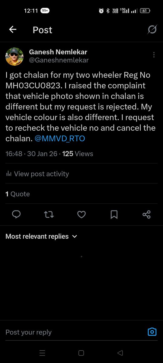 Ganeshnemlekar's tweet photo. Still waiting for positive response @MMVD_RTO @MumbaiRTO @ImaxRto88046 @bhimanwar https://t.co/xp0YmSJoVu