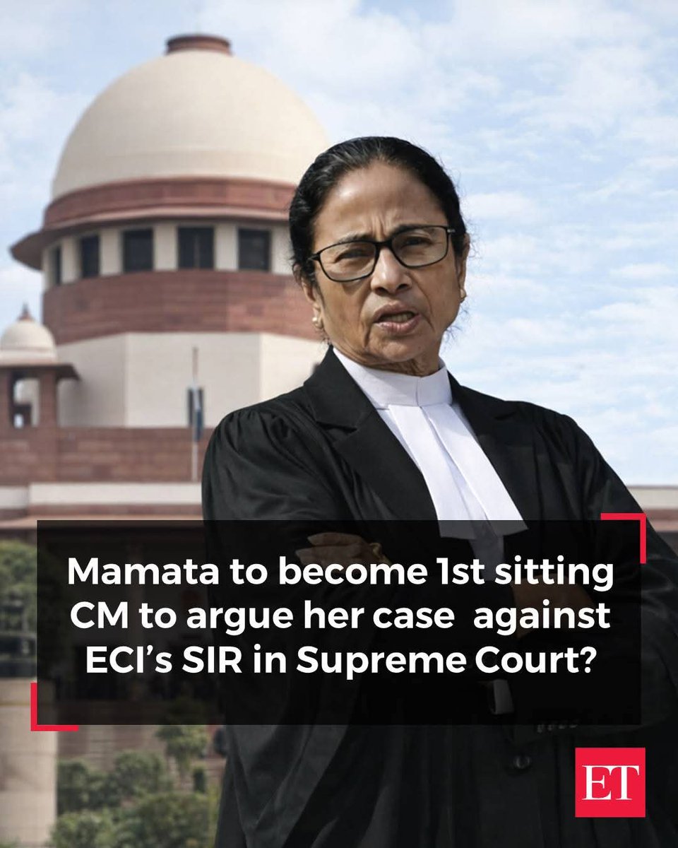 ⚖️🔥 A CM takes the courtroom floor 🧑‍⚖️ West Bengal’s Mamata Banerjee could make history as the first sitting chief minister to argue her own case before the Supreme Court 🏛️ What message does this bold legal stand send about leadership and accountability?👇  
📖 FULL STORY ➠