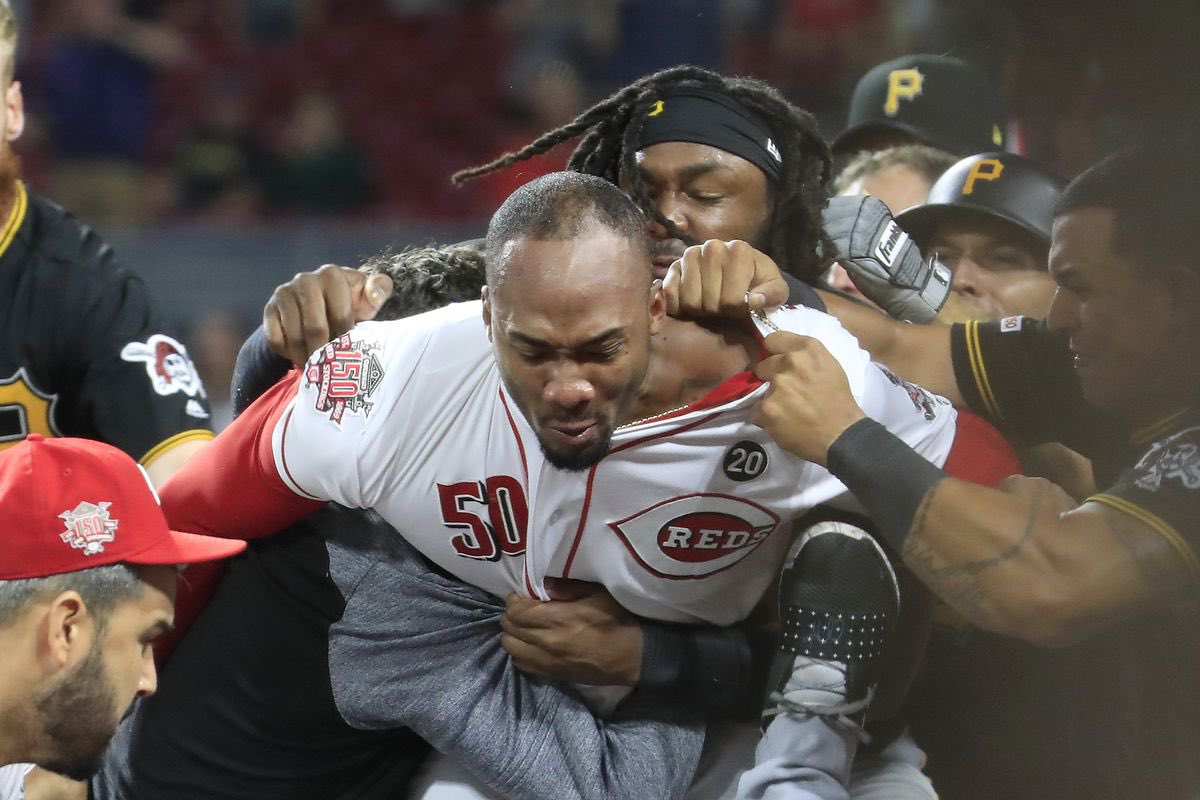 vidaredave's tweet photo. @dotsonc This one’s pretty damn great too. I will love Amir Garrett forever for fighting the entire Pirates dugout https://t.co/pvPunW5EcF