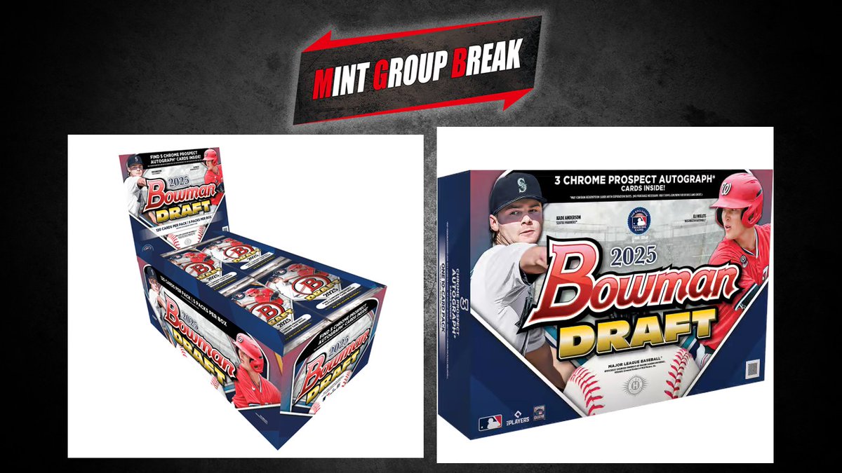 【配信予定】
同商品初回となる『「2025 TOPPS BOWMAN DRAFT BREAKER DELIGHT 2ボックス + SUPER JUMBO 1ボックス」ミキサーブレイク ランダムチーム形式』を2月6日(金)13時30分より開催予定です🔥🔥
下記URLよりご視聴いただけます！
皆さまのご参加お待ちしております✨
youtube.com/live/z0Wj5M1-T…